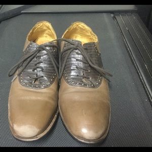 Sandro Brown Leather Saddle Shoes